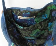 The Old-Meets-New Denim Tote / Hand Painted / Hand Embroidered - Eco Friendly / On Sale Now 3 small