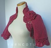 The Lace Shrug In Dusty Rose With Rose Flower Brooch / On Sale Now 1 small