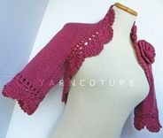 The Lace Shrug In Dusty Rose With Rose Flower Brooch / On Sale Now 2 small