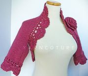 The Lace Shrug In Dusty Rose With Rose Flower Brooch / On Sale Now 4 small
