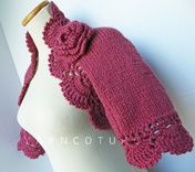 The Lace Shrug In Dusty Rose With Rose Flower Brooch / On Sale Now 5 small