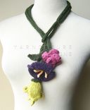 Picking Wildflowers...Freeform Knit Flower Art Necklace / Fiber Art Handmade Wedding 4 small