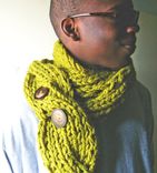 The Oversized Chunky Cabled Knit Twist Scarf - Rustic - In Lemongrass 4 small