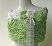 The Pearls And Lace Capelet In Spring Green And Cream 1 small