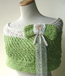 The Pearls And Lace Capelet In Spring Green And Cream 3 small