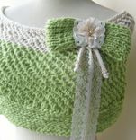 The Pearls And Lace Capelet In Spring Green And Cream 4 small