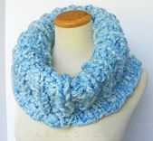 The Buknuk Cowl - Oversized Thick Knit Ribbed Cowl - Fall, Winter Fashion - Sky Blue 1 small
