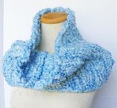 The Buknuk Cowl - Oversized Thick Knit Ribbed Cowl - Fall, Winter Fashion - Sky Blue 5 small