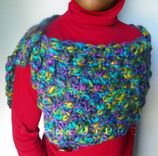 The Peacock Shawl / Luxurious Hand Knit Mini Wrap / Cowl / Capelet - High Fashion 1 small