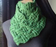 The Basketweave Knit Scarf Unisex-Emerald Green 1 small