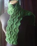 The Basketweave Knit Scarf Unisex-Emerald Green 2 small