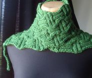 The Basketweave Knit Scarf Unisex-Emerald Green 3 small