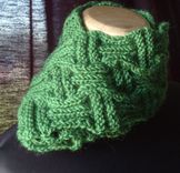The Basketweave Knit Scarf Unisex-Emerald Green 5 small