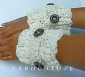Bukni Cuffs / In Cream / Fall Winter Fashion Thick And Warm Fingerless Gloves 2 small