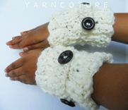 Bukni Cuffs / In Cream / Fall Winter Fashion Thick And Warm Fingerless Gloves 3 small