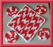 Limited Edition Red And White Spa Facial Washcloth And Scrubbie Set 1 small