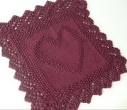 Luxury Knit Hand Towel / Spa Wash Cloth - Heart Design 1 small