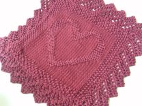 Luxury Knit Hand Towel / Spa Wash Cloth - Heart Design 3 small