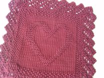 Luxury Knit Hand Towel / Spa Wash Cloth - Heart Design 5 small