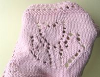 Luxury Knit Wash Cloth/Hand Towel - Pretty Tulip Design In Pink 2 small