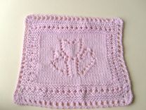 Luxury Knit Wash Cloth/Hand Towel - Pretty Tulip Design In Pink 3 small