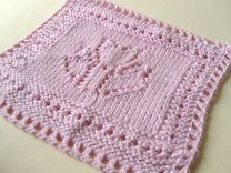 Luxury Knit Wash Cloth/Hand Towel - Pretty Tulip Design In Pink 5 small