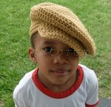 Cool Cotton Newsboy Hat/Unisex Tan Beige Color 3 small