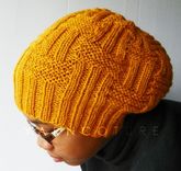 The Basketweave Textured Hat - In Mustard / Unisex / Winter, Spring,Summer, Fall Fashion Slouch Hat 1 small