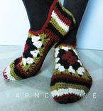 Crocheted Granny Square Slippers - Luxuriously Soft - Gift For Her - Ready To Ship - Size M-L 4 small