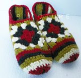 Crocheted Granny Square Slippers - Luxuriously Soft - Gift For Her - Ready To Ship - Size M-L 5 small