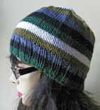 The Striped Beanie - In Luxurious Silk And Merino Wool 2 small