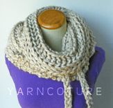 The Toolaksak - Textured/Ribbed Wrap & Tie Cowl - Fall Winter Fashion / Thick And Warm 2 small