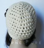 The Chunky Cloche/Beanie/Crochet Hat W/ Crochet Puff Flower,Cream,Spring,Summer,Fall,Winter Fashion 3 small