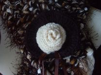 Hot Fudge Sundae Scarf - In Brown,Tan, And Black / Knit Scarf, Gifts For Women 2 small