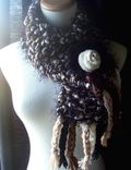 Hot Fudge Sundae Scarf - In Brown,Tan, And Black / Knit Scarf, Gifts For Women 3 small