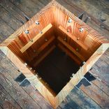 Massive Farm Table Made Of Reclaimed Heart Pine With Steel Bands And Hand Wrought Copper Nails 6 small