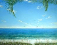 Tropical Beach Mural On Canvas By Visionary Mural Co. 1 small