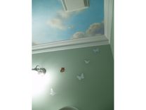 Blue Sky Mural On Canvas For Powder Room Ceiling By Visionary Mural Co. 3 small