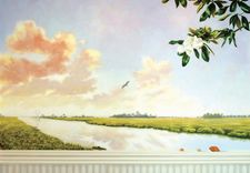 Coastal Tidewater Mural On Canvas By Visionary Mural Co. 3 small