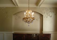Chinoiserie Grapes Mural On Champagne Metallic Faux By Visionary Mural Co. 2 small