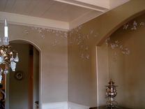 Chinoiserie Grapes Mural On Champagne Metallic Faux By Visionary Mural Co. 6 small