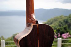 Pinol Guitars And Ukuleles Style Om-000  Solid Cocobolo Rosewood Body / Mahogany Top (Free Shiping) 4 small
