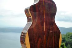 Pinol Guitars And Ukuleles Style Om-000  Solid Cocobolo Rosewood Body / Mahogany Top (Free Shiping) 6 small