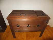 Rustic Wood Cooler, Ice Chest, 90qt 1 small