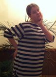 Tunic - Wide Stripe Tunic With 3/4 Sleeve 2 small