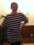 Tunic - Wide Stripe Tunic With 3/4 Sleeve 3 small