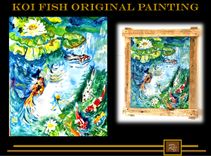 Koi Fish Painting, Original, On Canvas. One Of Kind, Only One Available 1 small
