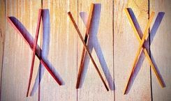 Hand Carved Wood Chopstick 4 small