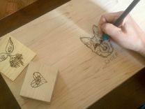 Wood Burned Or Pyrography Pet Portrait For Memorial Or Living Celebration 3 small