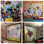 Cartoon Garden Mural On Canvas 4.5' Tall By 6'Wide 3 small